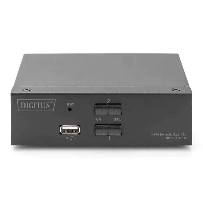 Przełącznik KVM DIGITUS 2 portowy DisplayPort, 4K 60Hz | PartsPC.pl