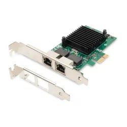Karta sieciowa DIGITUS przewodowa PCI Express 2x RJ45 | PartsPC.pl