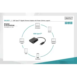 Karta sieciowa DIGITUS przewodowa USB 3.0 Typ C do RJ45 | PartsPC.pl