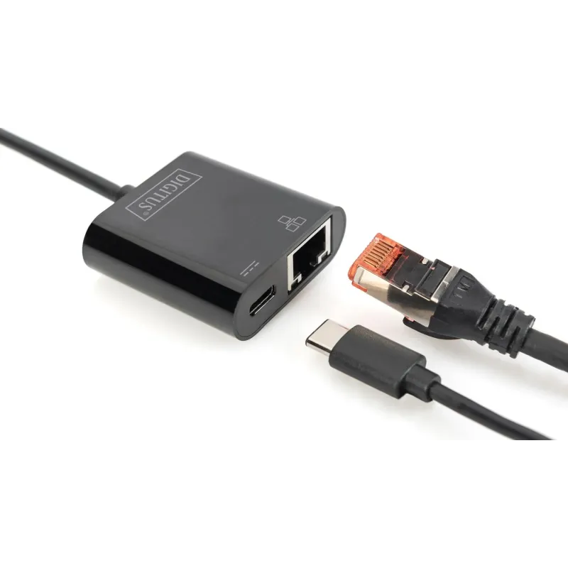 Karta sieciowa DIGITUS przewodowa USB 3.0 Typ C do RJ45 | PartsPC.pl