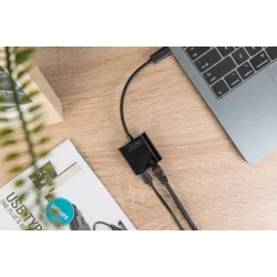 Karta sieciowa DIGITUS przewodowa USB 3.0 Typ C do RJ45 | PartsPC.pl