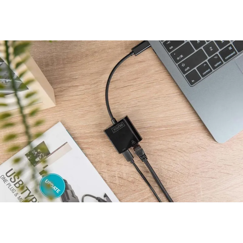 Karta sieciowa DIGITUS przewodowa USB 3.0 Typ C do RJ45 | PartsPC.pl