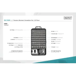 Zestaw narzędzi DIGITUS 115 częściowy śrubokręt/wkrętak | PartsPC.pl