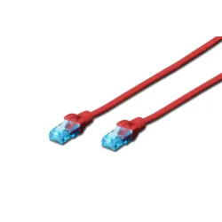 Patchcord DIGITUS UTP kat. 5e 0,25m PVC czerwony | PartsPC.pl