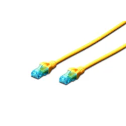 Patchcord DIGITUS UTP kat. 5e 1m PVC żółty | PartsPC.pl