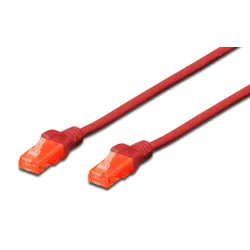 Patchcord DIGITUS UTP kat. 6 1m PVC czerwony | PartsPC.pl