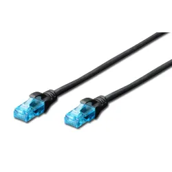Patchcord DIGITUS UTP kat. 5e 1,5m PVC czarny | PartsPC.pl