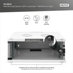 Szafa wisząca jednosekcyjna DIGITUS 19" 4U, SOHO 241 x | PartsPC.pl