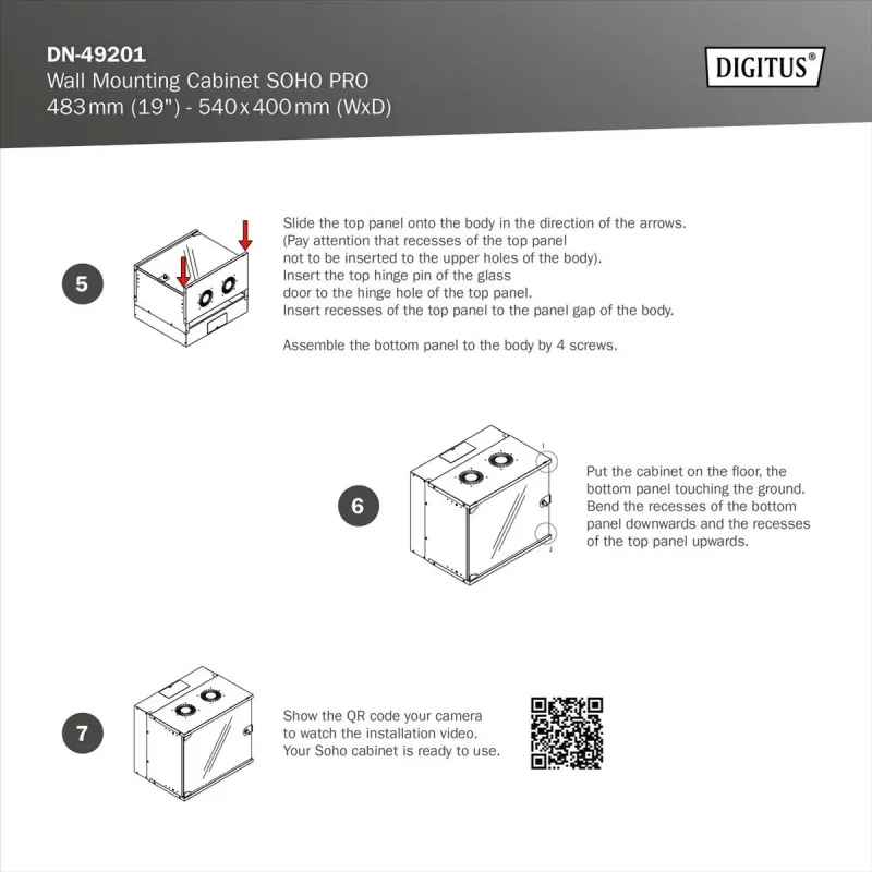 Szafa wisząca jednosekcyjna DIGITUS 19" 4U, SOHO PRO 240 | PartsPC.pl