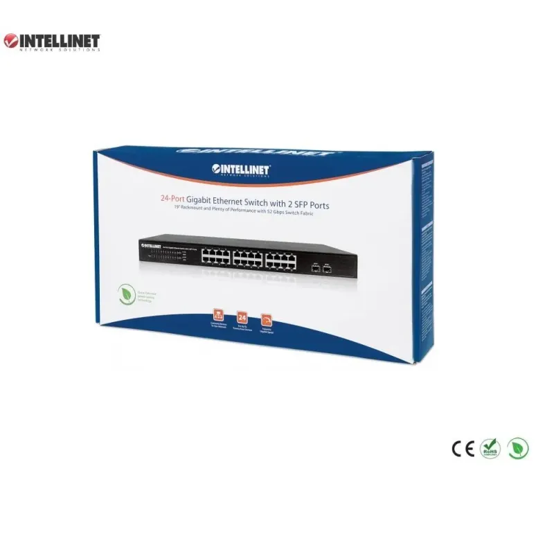 Switch niezarządzalny Intellinet 24x 10/100/1000 Mbps + | PartsPC.pl