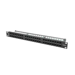 Patch panel Lanberg PPU6-1048-B 48 port 1U kat.6 czarny | PartsPC.pl