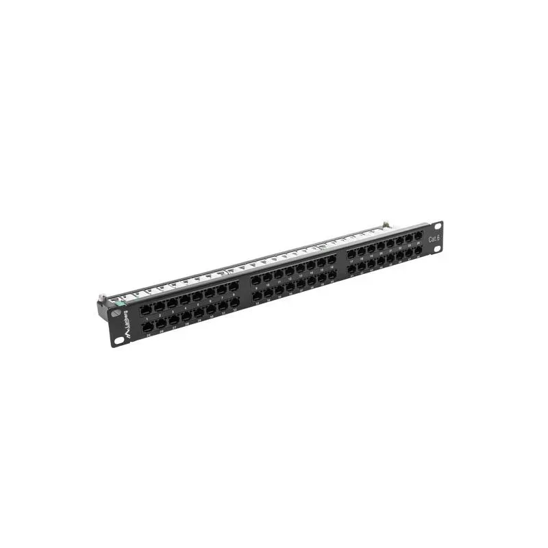 Patch panel Lanberg PPU6-1048-B 48 port 1U kat.6 czarny | PartsPC.pl