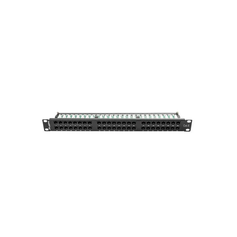 Patch panel Lanberg PPU6-1048-B 48 port 1U kat.6 czarny | PartsPC.pl