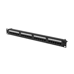 Patch panel Lanberg 24 port 1U kat.6A czarny | PartsPC.pl