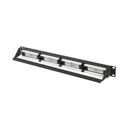 Patch panel Lanberg 24 port 1U kat.6A czarny | PartsPC.pl