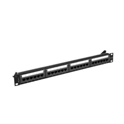 Patch panel Lanberg 24 port 1U kat.6A czarny | PartsPC.pl
