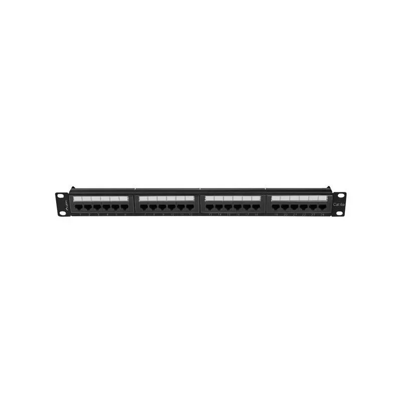 Patch panel Lanberg 24 port 1U kat.6A czarny | PartsPC.pl