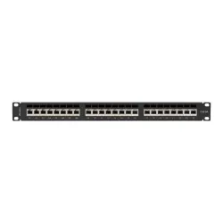 Patch panel Lanberg 24 port 1U kat.6A ekranowany czarny | PartsPC.pl