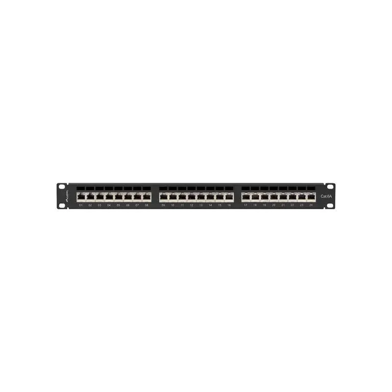 Patch panel Lanberg 24 port 1U kat.6A ekranowany czarny | PartsPC.pl