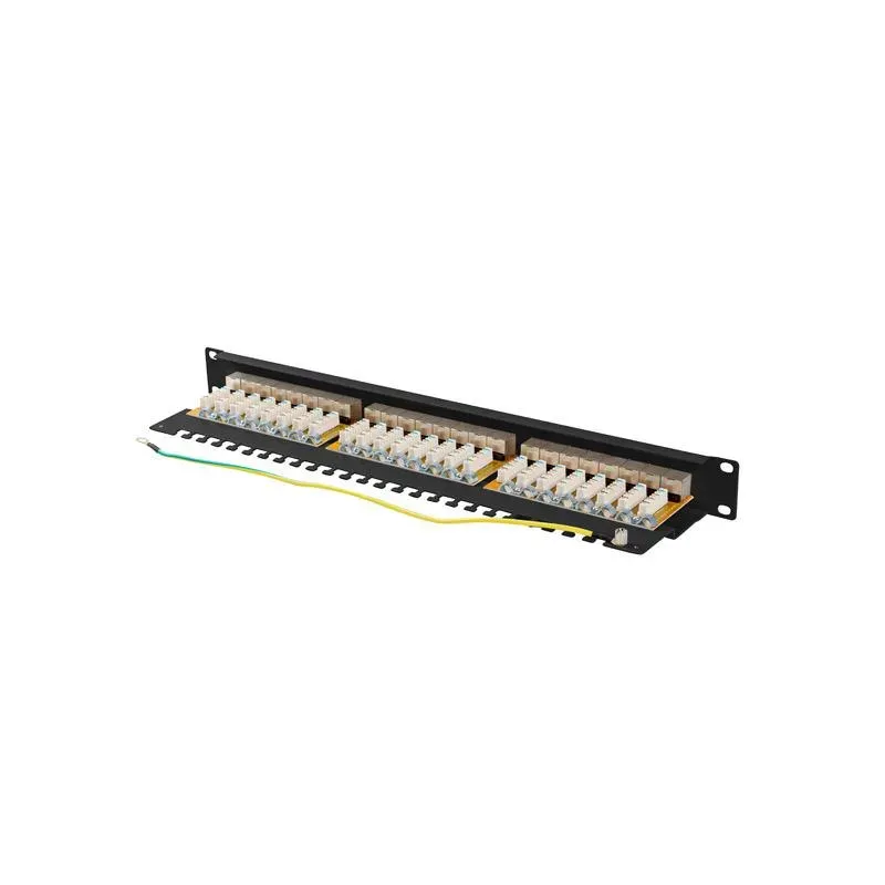 Patch panel Lanberg 24 port 1U kat.6A ekranowany czarny | PartsPC.pl