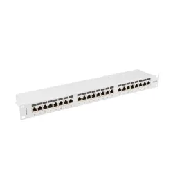 Patch panel Lanberg 24 port 1U kat.6A ekranowany szary | PartsPC.pl