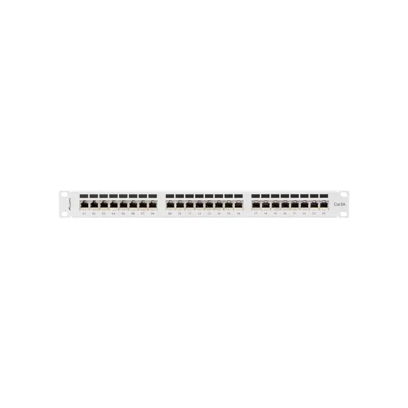 Patch panel Lanberg 24 port 1U kat.6A ekranowany szary | PartsPC.pl