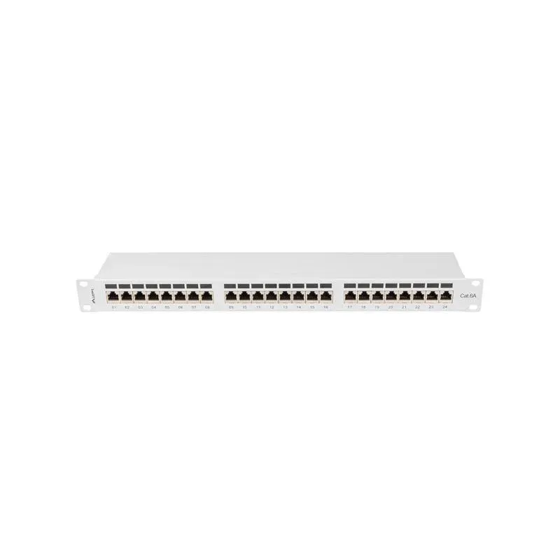 Patch panel Lanberg 24 port 1U kat.6A ekranowany szary | PartsPC.pl