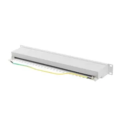 Patch panel Lanberg 24 port 1U kat.6A ekranowany szary | PartsPC.pl