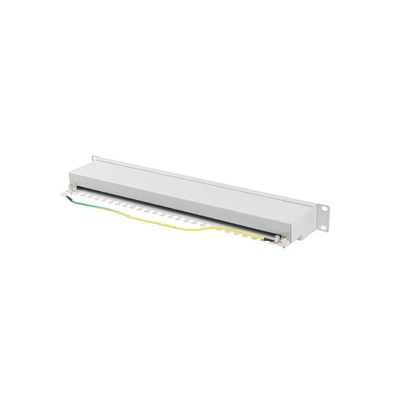Patch panel Lanberg 24 port 1U kat.6A ekranowany szary | PartsPC.pl