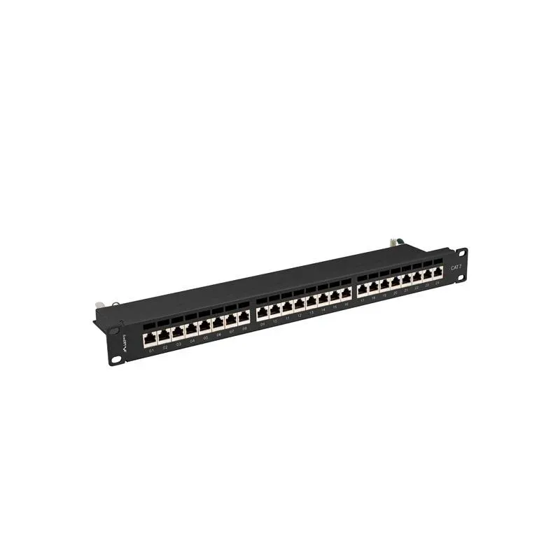 Patch panel Lanberg 24 port 1U kat.7 ekranowany czarny | PartsPC.pl