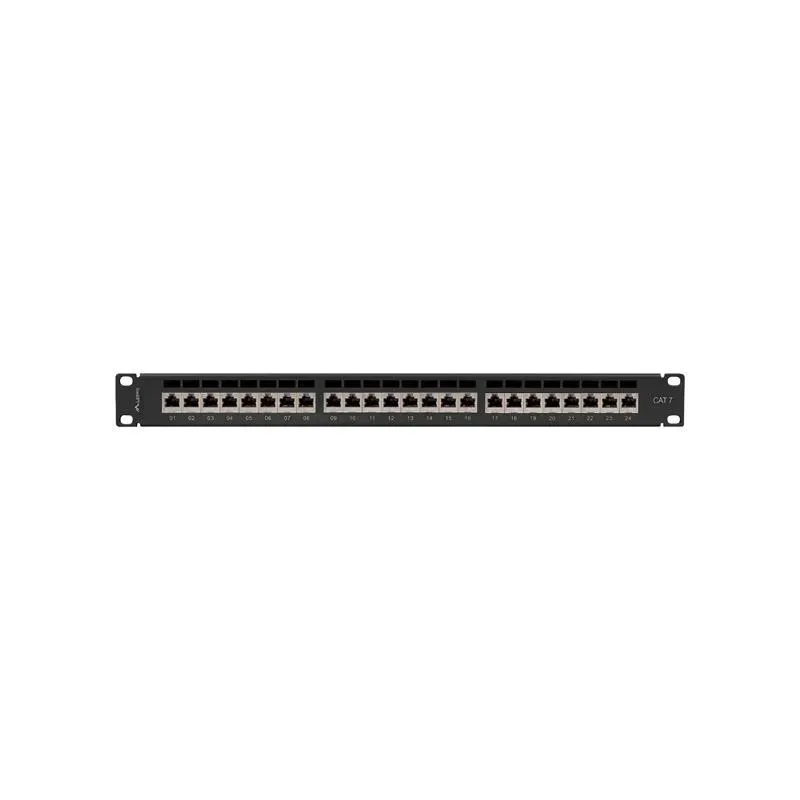 Patch panel Lanberg 24 port 1U kat.7 ekranowany czarny | PartsPC.pl