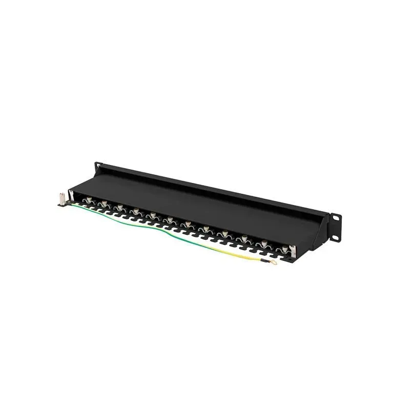 Patch panel Lanberg 24 port 1U kat.7 ekranowany czarny | PartsPC.pl