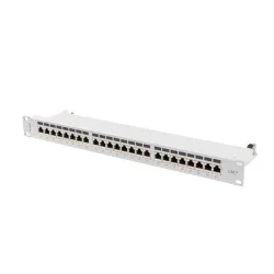 Patch panel Lanberg 24 port 1U kat.7 ekranowany szary | PartsPC.pl