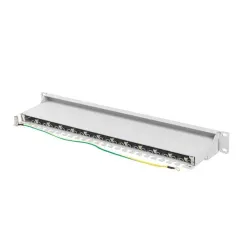 Patch panel Lanberg 24 port 1U kat.7 ekranowany szary | PartsPC.pl