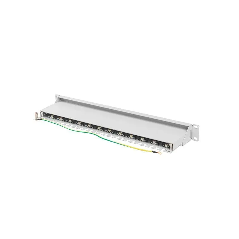 Patch panel Lanberg 24 port 1U kat.7 ekranowany szary | PartsPC.pl