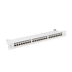 Patch panel Lanberg 24 port 1U kat.7 ekranowany szary | PartsPC.pl