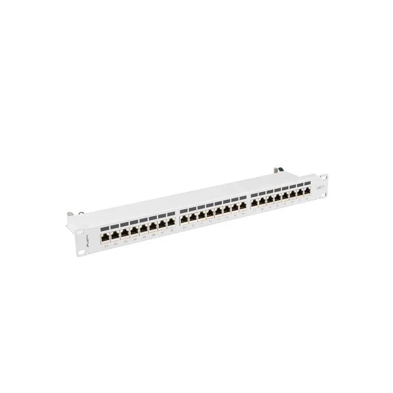 Patch panel Lanberg 24 port 1U kat.7 ekranowany szary | PartsPC.pl