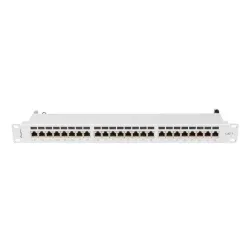 Patch panel Lanberg 24 port 1U kat.7 ekranowany szary | PartsPC.pl