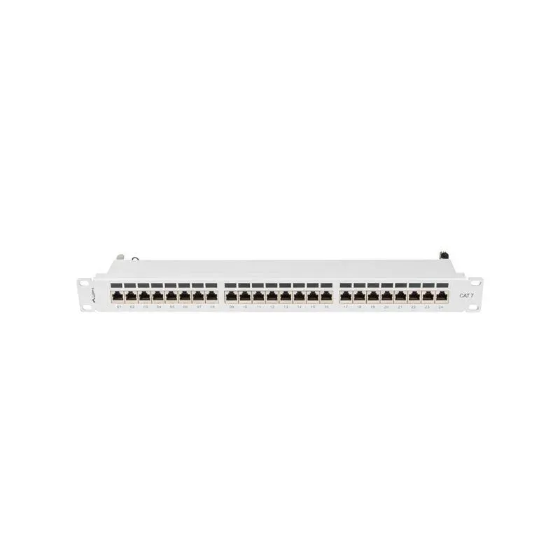 Patch panel Lanberg 24 port 1U kat.7 ekranowany szary | PartsPC.pl