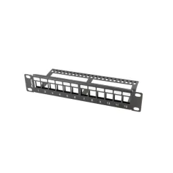 Patch panel pusty Lanberg 12 port 1U 10" z organizerem | PartsPC.pl