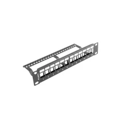 Patch panel pusty Lanberg 12 port 1U 10" z organizerem | PartsPC.pl