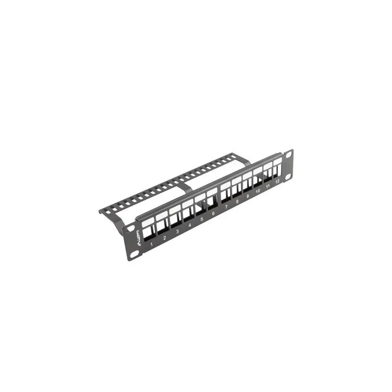 Patch panel pusty Lanberg 12 port 1U 10" z organizerem | PartsPC.pl