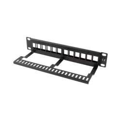 Patch panel pusty Lanberg 12 port 1U 10" z organizerem | PartsPC.pl