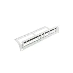 Patch panel pusty Lanberg 12 port 1U 10" z organizerem | PartsPC.pl