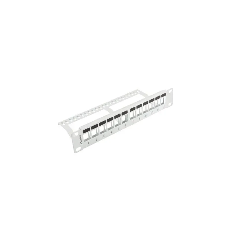 Patch panel pusty Lanberg 12 port 1U 10" z organizerem | PartsPC.pl