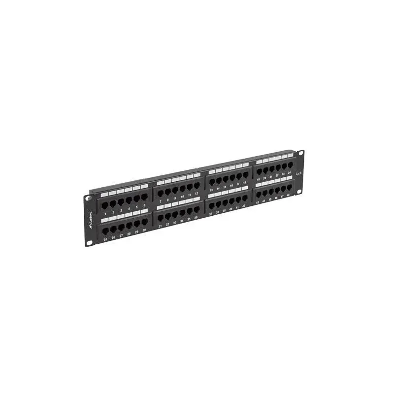Patch panel Lanberg PPU6-2048-B 48 port 2U 19" kat.6 | PartsPC.pl