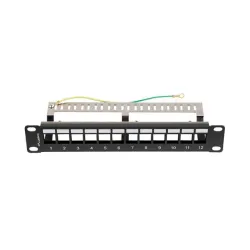 Patch panel pusty Lanberg 12 Port 1U 10" FTP z | PartsPC.pl