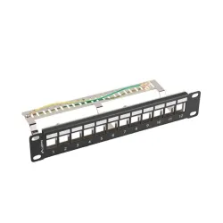Patch panel pusty Lanberg 12 Port 1U 10" FTP z | PartsPC.pl