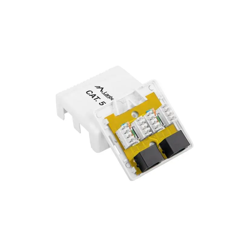 Gniazdo natynkowe Lanberg OU5-0002-W kat.5E 2X RJ45 | PartsPC.pl