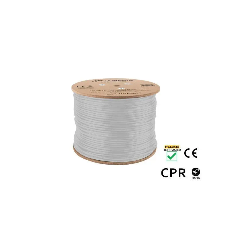 Kabel SFTP Lanberg kat. 7 305m drut CU szary CPR+ fluke | PartsPC.pl